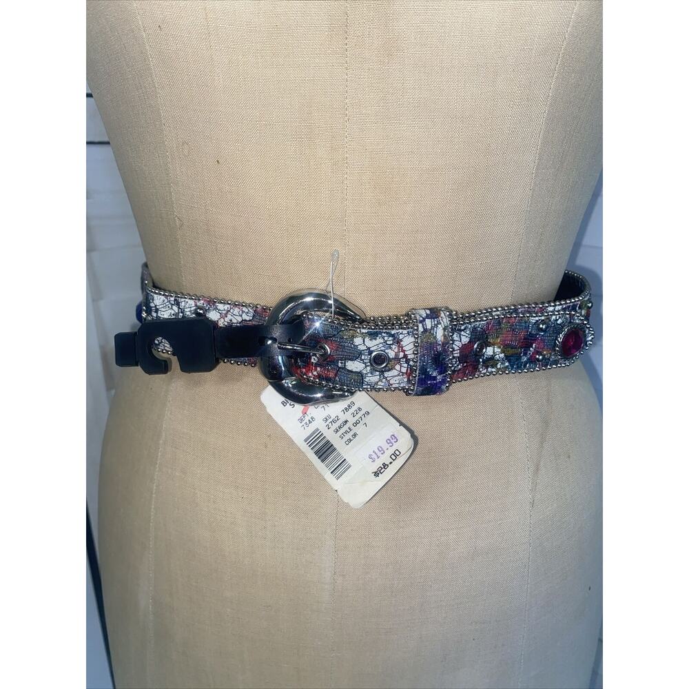 New W/ Tags 80s VTG Elite Fresno California Women's Jeweled Glitter Belt Sz M